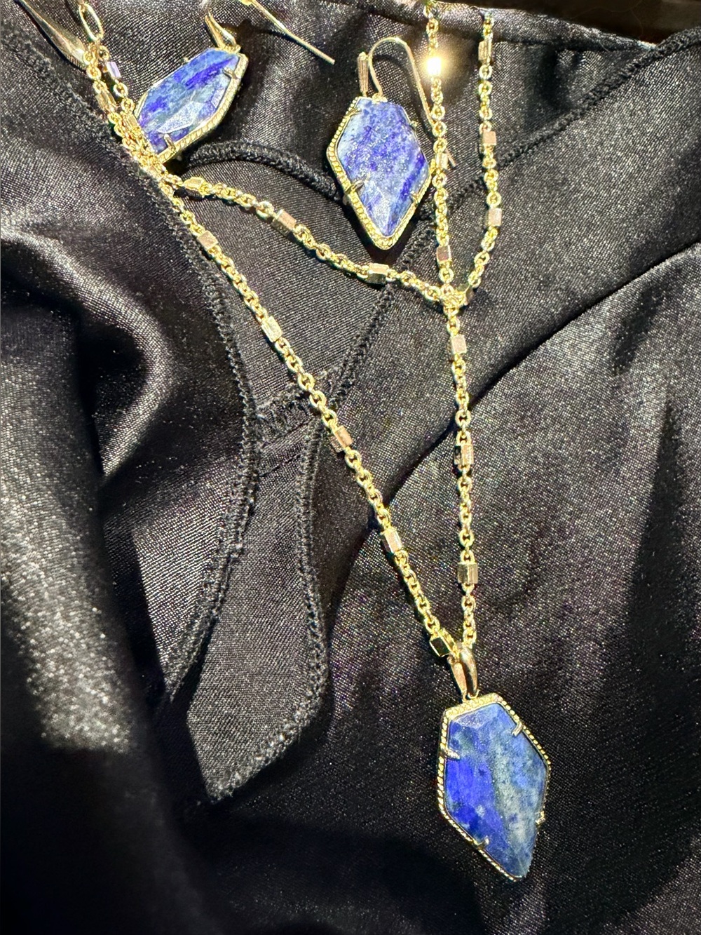 Kendra Scott Framed Tessa Drop Earrings & Necklace in Blue Lapis